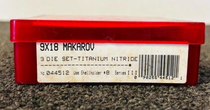 3 Die Set- Titanium Nitride: 9mm Makarov