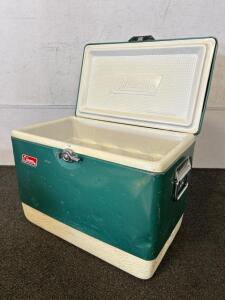 Vintage Green Coleman Cooler - 18"x 11"x 13"