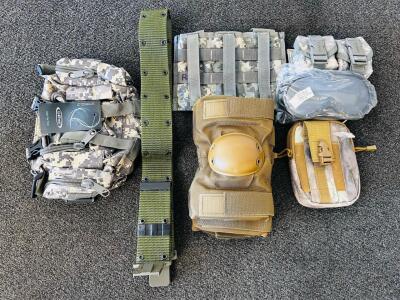 Military Tactical Gear Bundle &ndash; Canteen, Tactical Belt, Elbow Pads, Triple Mag Pouch, Goggles and More
