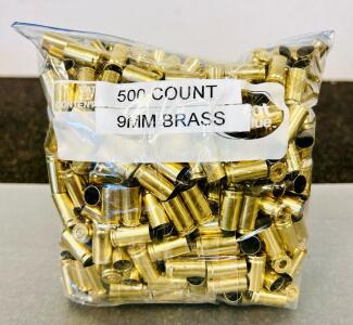 (500) Count 9mm Brass Casings