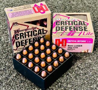 (50) Rnds Of Hornady Critical Defense Lite 9mm Luger 100 Gr. FTX