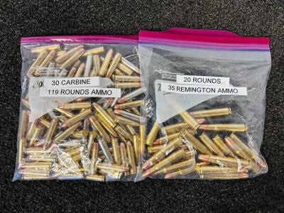 Bag Of .30 Carbine and .35 Remington Ammunition