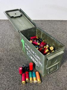 Metal Ammo Box With 132 Count Mixed 12 Gauge Cartridges