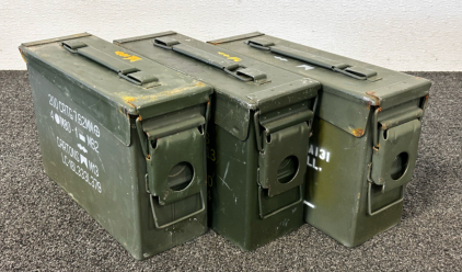 (3) Metal Ammo Boxes
