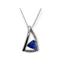 Sapphire and Diamond Pendant - Verified