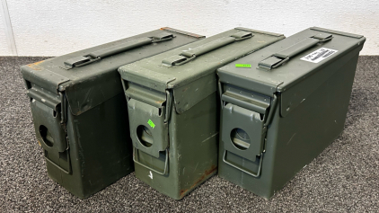(3) Metal Ammo Boxes