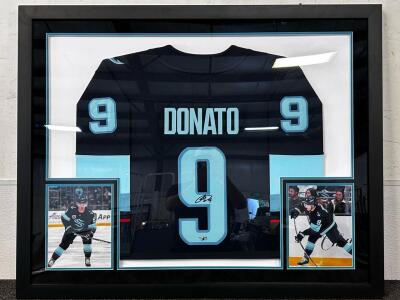 Custom Framed and Autographed Ryan Donato Seattle Kraken Hockey Jersey.