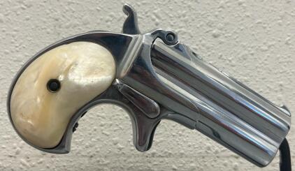 Remington Arms Model 95 Derringer Pistol, Old Model Mother Of Pearl Grips, .41 Rimfire, Nickel-Plated Finish