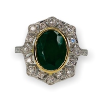 $9,500 Value, 18K Emerald & Diamond Ring