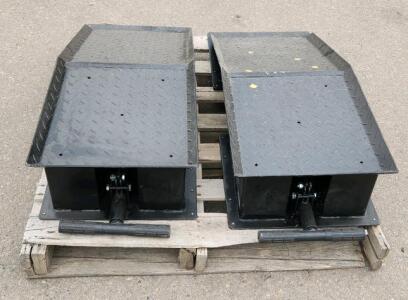 Omega Lift 93201 Truck Ramps, 20 Ton Capacity, Black Diamond Plate