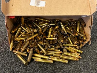 Box With Mixed Brass: 30-30 Win, 7mm Remington, And 223 Remington