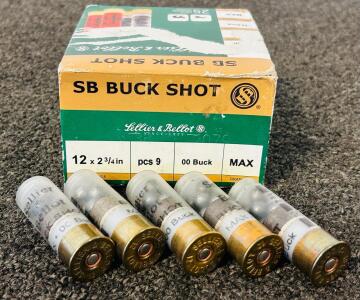 Box Of Sellier and Bellot SB Buckshot 12 Gauge 2-3/4" (25 Count)