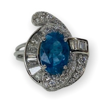 $9,980 Value, Platinum Aquamarine & Diamond Ring