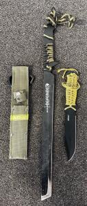 20" Defender Sword and 10" M Tech knife