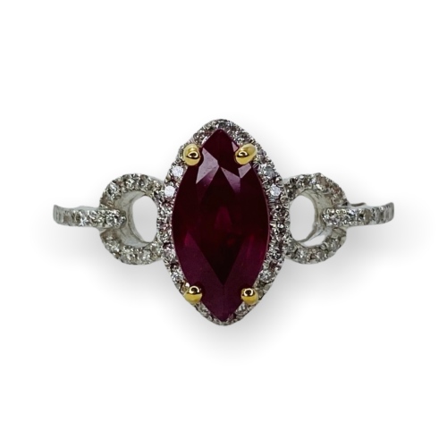 $4,652 Value, 18K Ruby & Diamond Ring