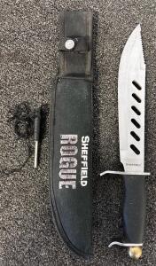 15" Sheffield Rogue Hunting Knife With Sheath