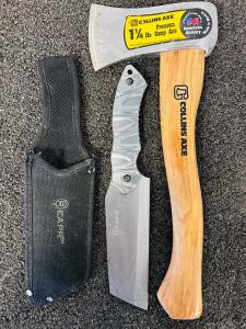 11" Reapr Knife with Sheath and a 1 1/4 Lb Collin's Axe