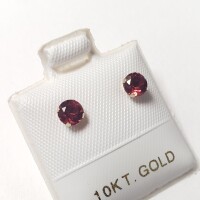 $200 10K Garnet And Fresh Water Pearl 2In1(0.64ct) Earrings