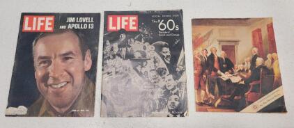 (1) Life Magazine Dec. 26, 1969 Double Issue "Decade of Tumult and Change" (1) Life Magazine April 24, 1970 "Jim Lovell and Apollo" (1) Bicentennial Keepsake by The Detroit News