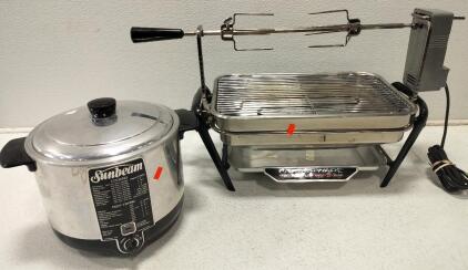 Farberware Open-Hearth Broiler Rotisserie, Sunbeam CF-5 Deep Fryer