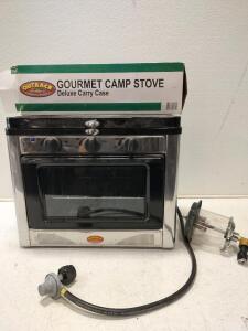 Outback Gourmet Camp Stove, deluxe carry case, Ozark Trail propane lantern