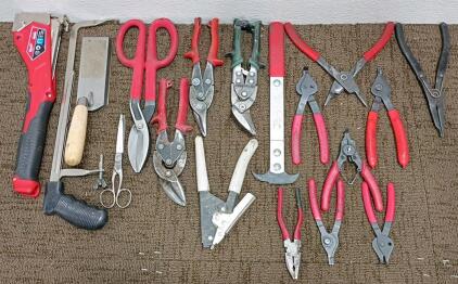 (4) Metal Snips, (7) Ring Spanners, Staplegun, and More
