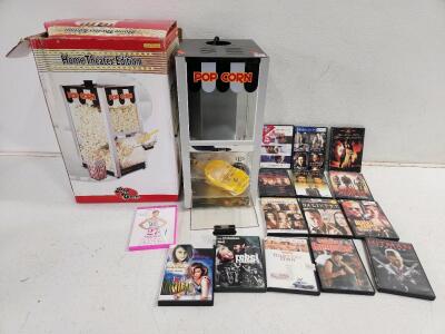 (1) Popcorn Maker Home Theater Edition (15) Movie DVDs