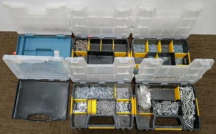 (6) Parts Organizer/Storage Containers, Rivets, Washers, and Screws