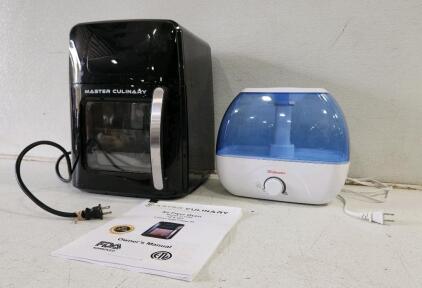 (1) Master Culinary Air Fryer Oven W/ Owners Manual (1) 1.3 Gallon Walgreens Ultrasonic Air Humidifier