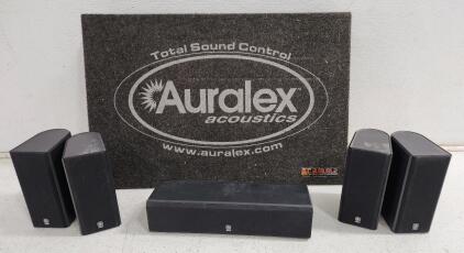 (5) Yamaha NX-E130 Speakers (1) Auralex Acoustics Isolation Platform