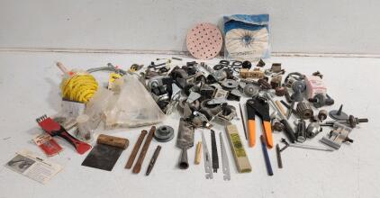 Box of Assorted Wheels And Tools