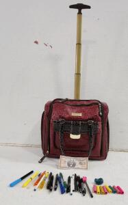(1) Samantha Brown Underseat Luggage Travel Bag (1) Novelty Million Dollar Bill And More