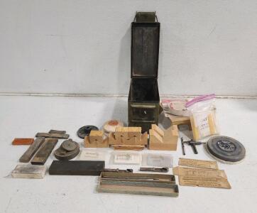 (1) Military Gun Ammunition Case (7) Sharpening tools And More