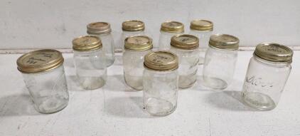 (11) Mason Jars W/ Lids