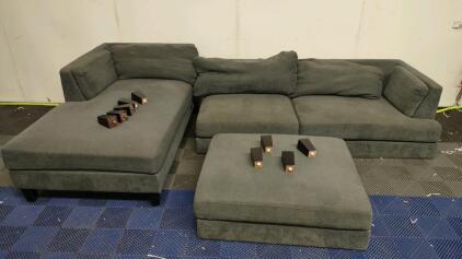 (Gray Blue) 3-Piece Sectional Couch