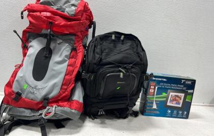 Hiking backpack and Photography back pack and frame.