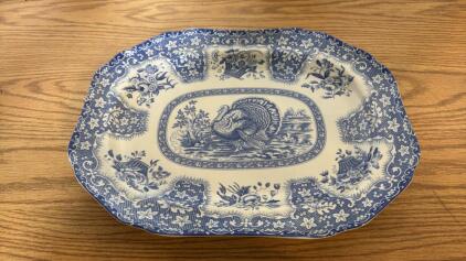 Spode English china blue Festival pattern large platter