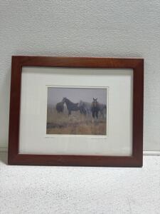(1) Framed Printed Picture Titles &ldquo;Horseing Around&rdquo; Signed & Dated