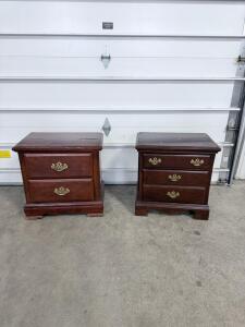 (2) Dark Wooden Night Stands-