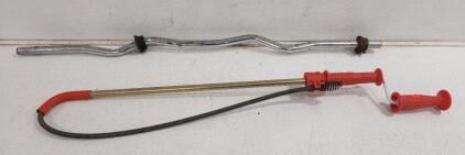 (1) Rigid Hybrid Toilet Snake Auger (1) EZ Curl Bar