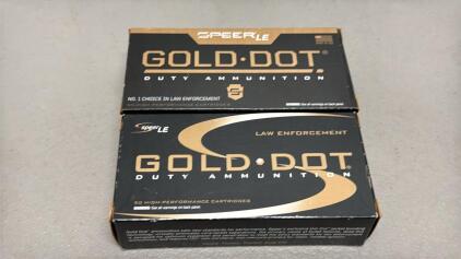 (2) Boxes Of 50 SPEER LE Gold&bull;Dot Duty Ammunition 9mm Luger 124GR.