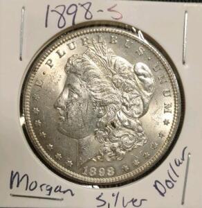 1898-S Morgan Dollar, United States, 90% Silver, Lady Liberty Design