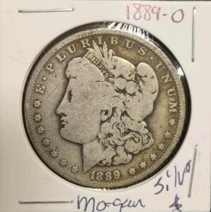 1889-O Morgan Dollar, United States, 90% Silver, Lady Liberty Design