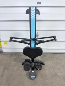 (1) Hydraulic Rowing Machine with Folding Arms, Adjustable Resistance, LCD Monitor, and Large Footplates with Straps