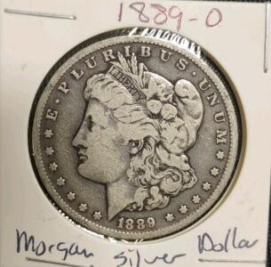 1889-O Morgan Dollar, United States, 90% Silver, Lady Liberty Design
