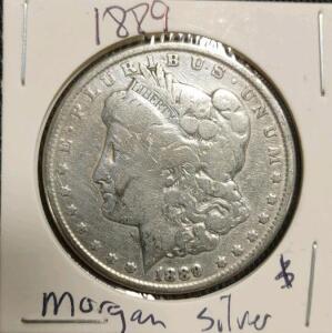 1889 Morgan Dollar, United States, 90% Silver, Lady Liberty Design
