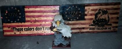 American Bald Eagle Statue, Handmade Wooden wallart