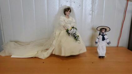 Vintage Princess Diana Porcelain Doll And Prince William Porcelain Doll