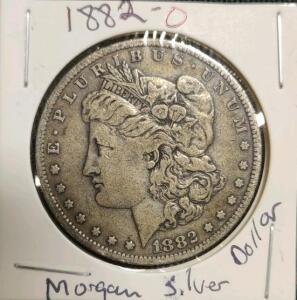 1882-S Morgan Dollar, United States, 90% Silver, Lady Liberty Design