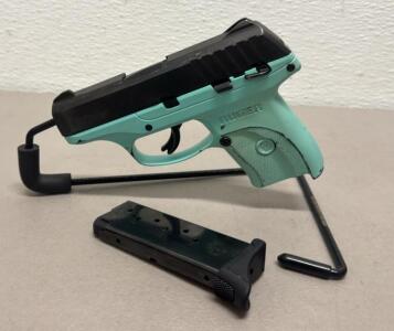 Ruger LC9s 9mm Luger Pistol, Striker-fired, Light Teal Frame, Serial: 457-3380x